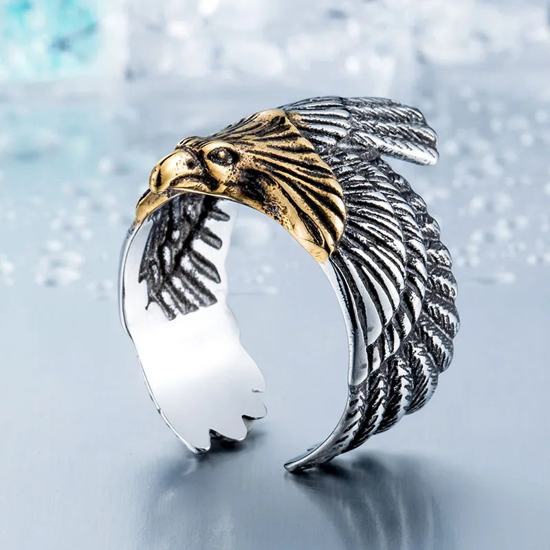 BEIER Stainless steel Thor Hammer Viking Amulet Viking Raven Ring Scandinavian Jewelry man Ring BR8-296