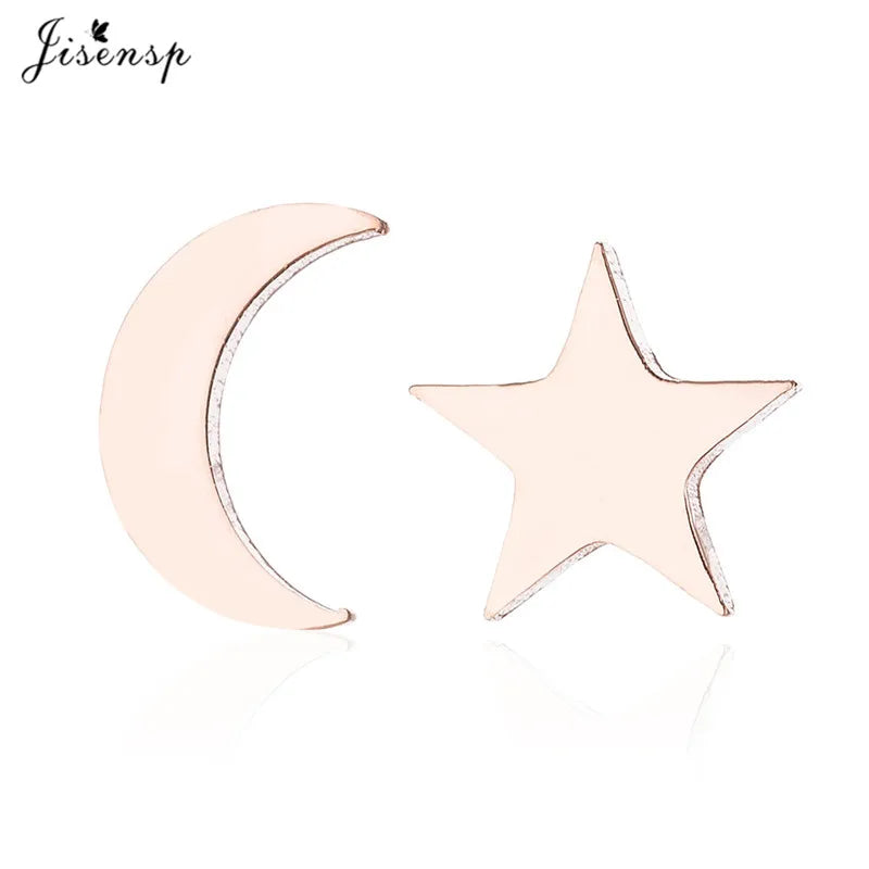 Punk Open Star Stud Earrings Everyday Wear — Stainless Steel
