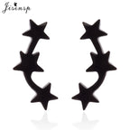 Punk Open Star Stud Earrings Everyday Wear — Stainless Steel