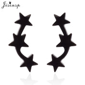 Punk Open Star Stud Earrings Everyday Wear — Stainless Steel