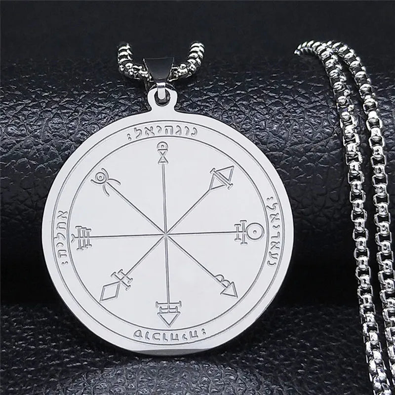 Solomon Seal Protection Pendant — Stainless