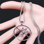 Azazel Sigil Silver Pendant Necklace — Stainless Steel