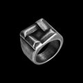 Viking Square Hammer Ring for Men — Vintage, Stainless Steel