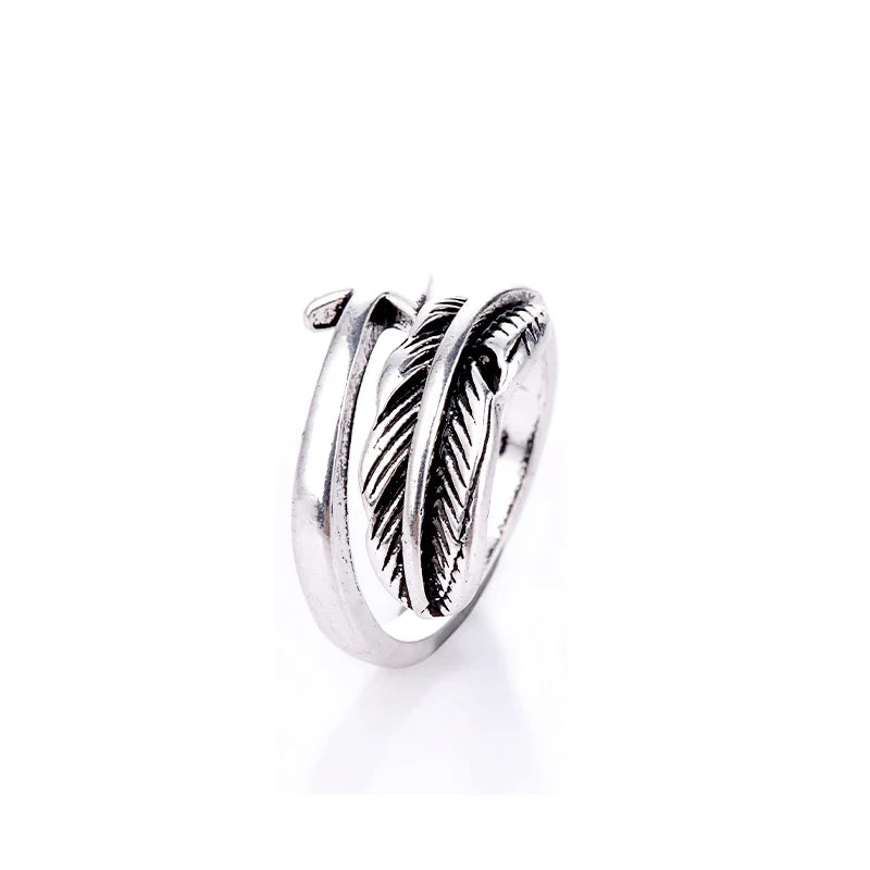 Vintage Feather Open Ring for Men & Women — Adjustable, 24 Styles