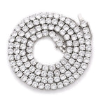 4mm 5mm 6mm Width Fashion Copper Iced Out Cubic Zircon Tennis Chain Necklace Rose Gold Silver Color Wholesale Drop Shipping