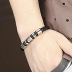 Stainless steel men's bracelet, European and American Freemasonry Logo magnet titanium steel bracelet souvenir