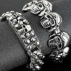 Steampunk Rock Skull Bracelet for Men In Waterproof Stainless Steel Skeleton Men's Bracelet Man Bike Jewelry Boys