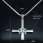 Inverted Cross Occult Pendant Necklace