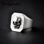 Men's Calvarium Skull Ring Gothic 316L Stainless Steel Biker Ring Motorcycle Band jewellery Party Gift OSR734