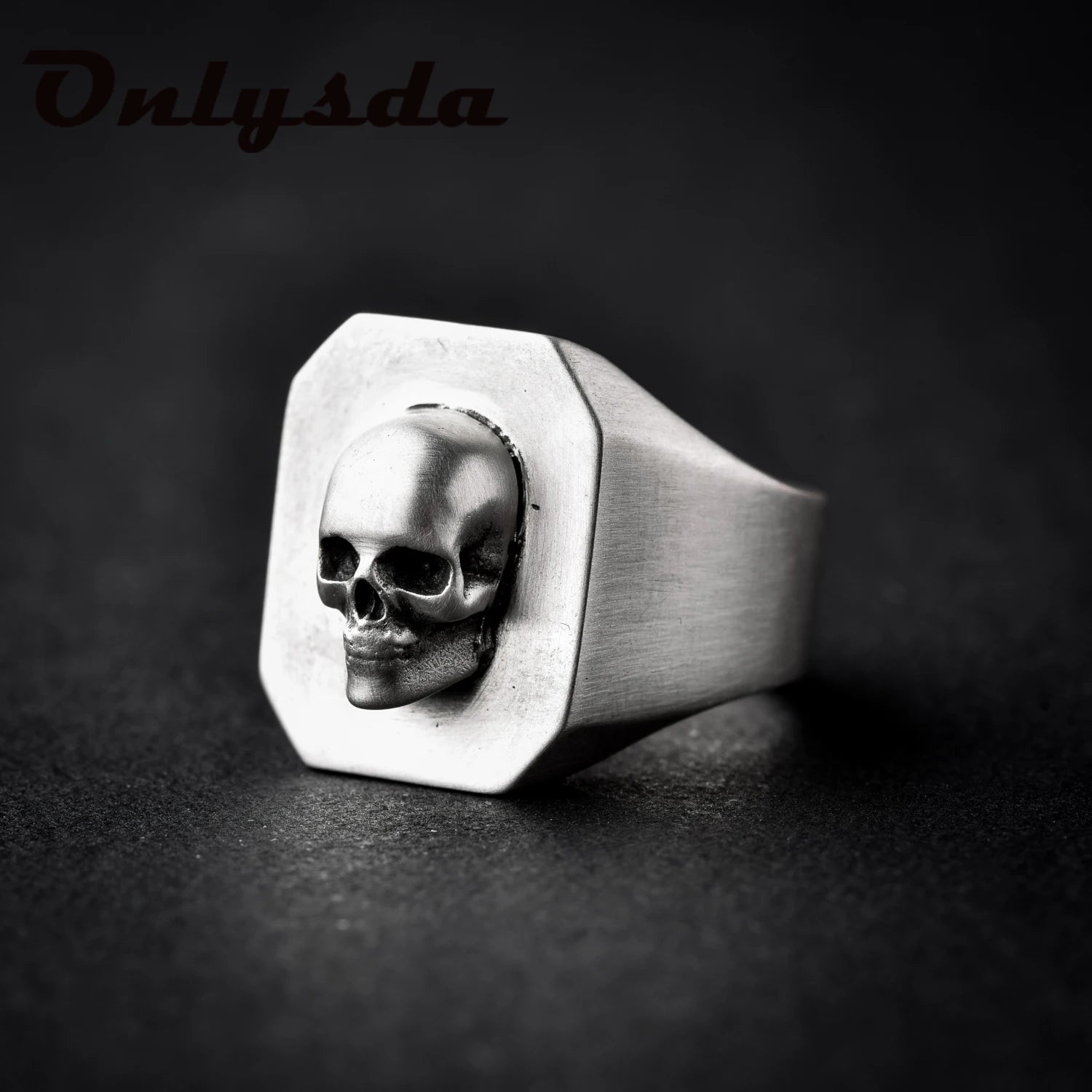 Men's Calvarium Skull Ring Gothic 316L Stainless Steel Biker Ring Motorcycle Band jewellery Party Gift OSR734