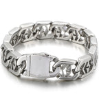 Polished Stainless Steel Hand Bands Bracelet for Men Mannen Armband Men's Cross Jewellery Accessories Chain Bracelets