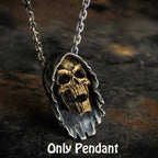 Onlysda Charms pendentif Gold Skull Pendant Necklace Men's Fashion Biker Punk Steel Chain Jewelry Antique Halloween Gift OSDZ035
