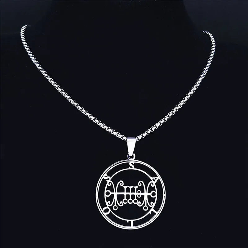 Baphomet Steel Pendant Seal Sallos Men/women Satan