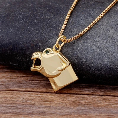 Hip Hop Wolf Head Pendant Necklace — Stainless Steel
