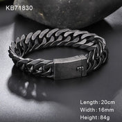 Retro Black Cuban Curb Bracelet — Stainless Steel