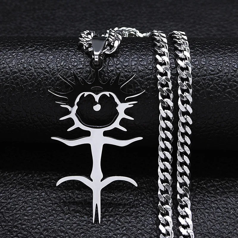Statement Chain Pendant Necklace — Stainless Steel