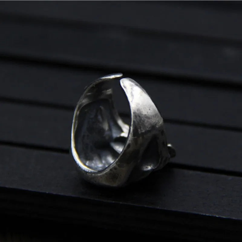 BOCAI Retro silver skull ring men models personalized original design ring