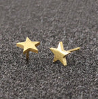 Punk Open Star Stud Earrings Everyday Wear — Stainless Steel