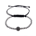 2020 Classic Luxury CZ Black Zircon Long Tubes&4MM Copper Beads Macrame Men Bracelets&Bangles For Women Jewelry Bileklik