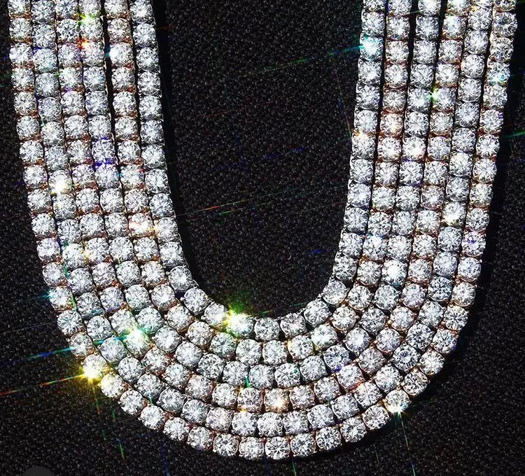 TOPGRILLZ 5MM  Iced Out Bling AAA Zircon 1 Row Tennis Chain Necklace Men Hip hop Jewelry dropshipping