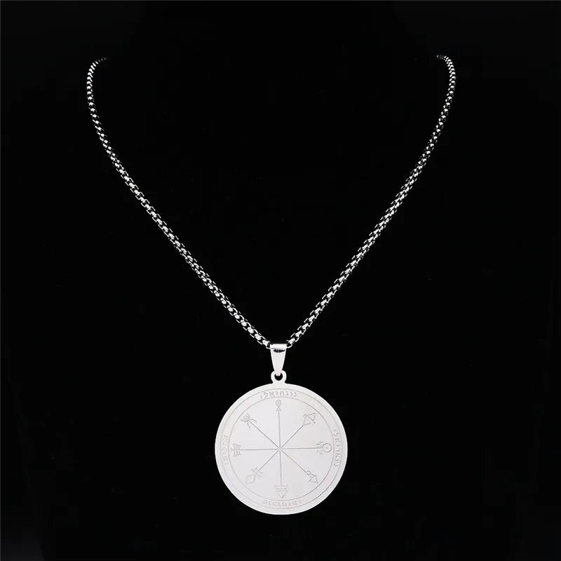 Solomon Seal Protection Pendant — Stainless