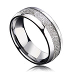 8mm Fashion Brushed Black Ring Simple Stripe Stainless Steel Ring Men Wedding Band