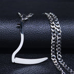 Grim Reaper Silver Pendant Necklace — Stainless Steel