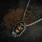 Onlysda Charms pendentif Gold Skull Pendant Necklace Men's Fashion Biker Punk Steel Chain Jewelry Antique Halloween Gift OSDZ035