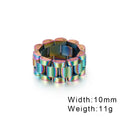 Fongten Retro Watch Link Chain Men Ring Stainless Steel Rock Biker Finger Men and Women Punk Couple Rings Fashion Jewelry Gift