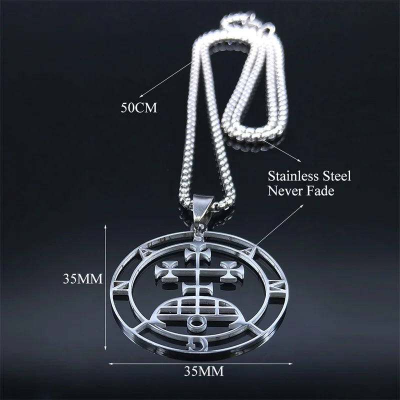 Baphomet Silver Pendant Sigil Samigina Seal Satan