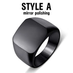 BEIER  Men's High Polished Fashion Man's 316L Stainless Steel Biker Unique Golden Black Square Ring For Men Gift BR8-177