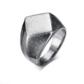 Flat Top Signet Ring — Stainless Steel