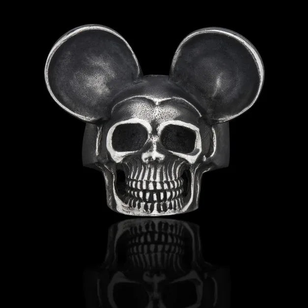 Onlysda Anillo Hombre Stainless Steel Gothic Skull Mask Ring Biker Hiphop rock Jewelry Unique Halloween Gift for Men