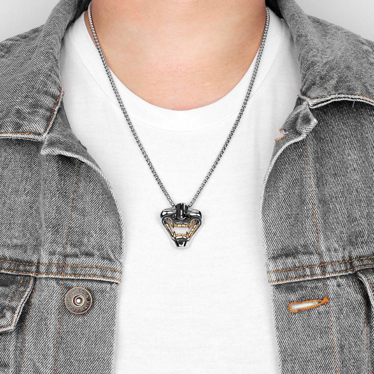 Samurai Stainless Steel Pendant Necklace