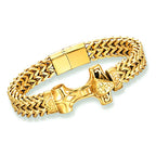 New Men's Vintage Viking Bracelet Women's Amulet Thor Viking Rune Craft Charm Stainless Steel Bracelet Luxury Jewelry