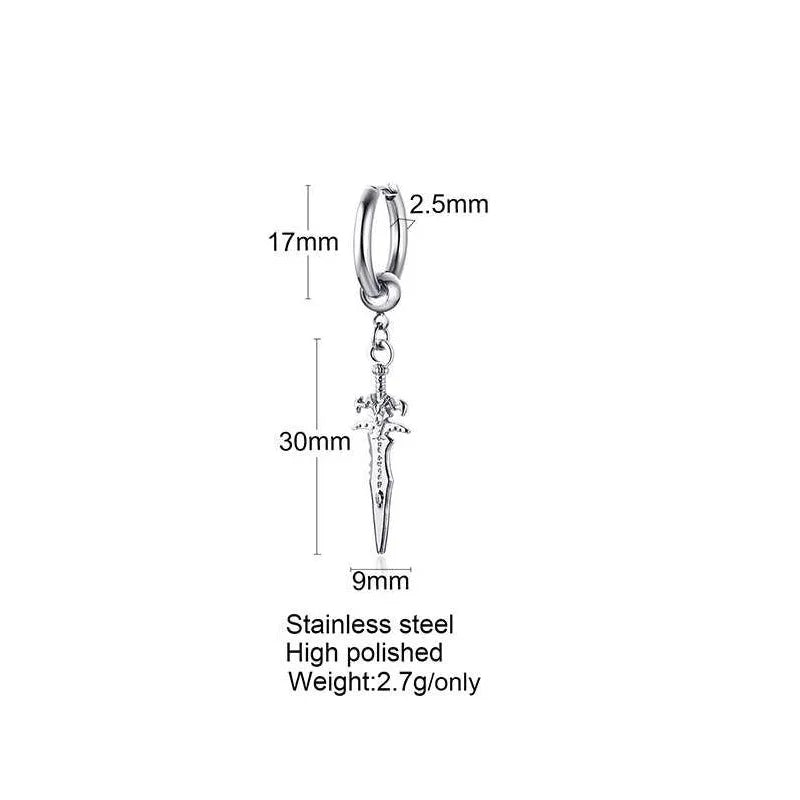 Spike Single Huggie Earrings — Stainless Steel