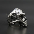 Gothic 316L Stainless Steel Skull Ring Jewelry Punk Retro Skull Biker Ring For Men Dropshipping Store