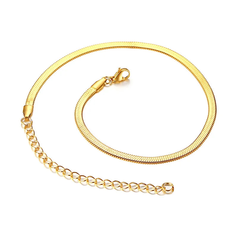 Gold Snake Chain Necklace — 38-60cm