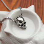 Horror Skull Head Pendant Men's Necklace New Fashion Sliding Metal Pendant Accessories Party Jewelry