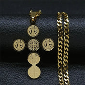 Saint Benedict Cross Pendant Necklace — Gold-Tone Stainless Steel