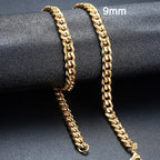 Vnox 18-70cm Curb Chain Necklaces 3-11mm Men's Miami Cuban Link Classic Punk Heavy Metal Stainless Steel Long Women