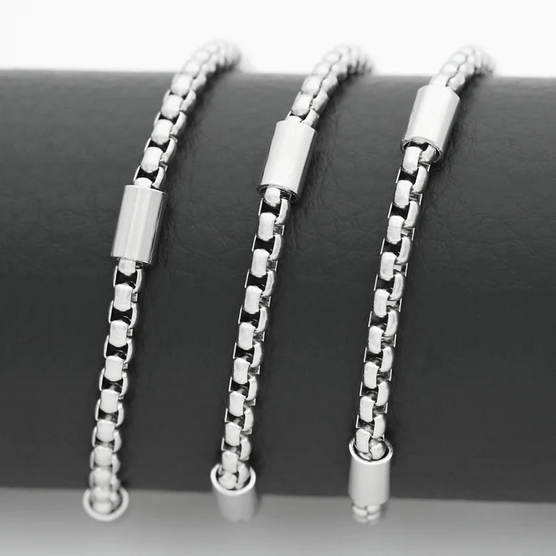 316L Stainless Steel New BOX Chain Necklace for Men Women Viking Jwelry Vintage Aestethic Cable Cuban Chunky Trendy