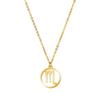 Cazador Zodiac Pendant Necklace for Women 12 Constellation Aries Pisces Gemini Chocher Stainless Steel Jewelry Gold Color Gifts