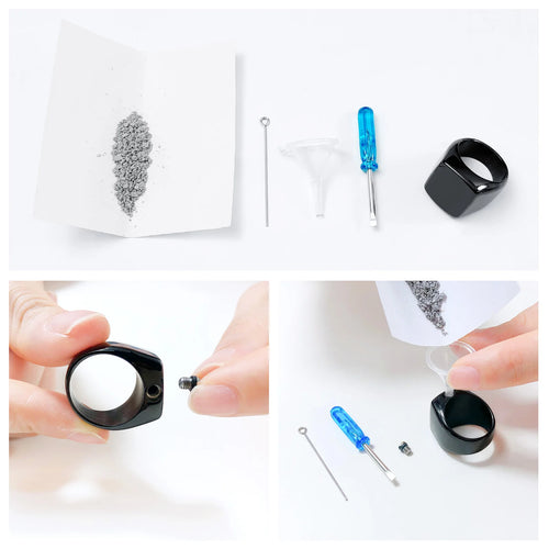 Black Urn Signet Keepsake Ring
