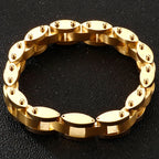 Gold Color Stainless Steel Men's Bracelets 11MM Chain Bracelet for Man Homme Men's Jewelry Best Friends Birthday Gifts