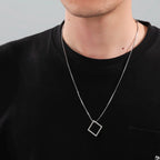 My Shape Punk Triangle Square Stacking Necklaces for Men Stainless Steel Geometric Pendant Necklace Fashion Male Hip Hop Jewelry