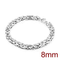 6/8/10mm Width Punk Byzantine Chain Bracelet for Men Gold Black Silver Color Stainless Steel Mens Heavy Bracelets Jewelry