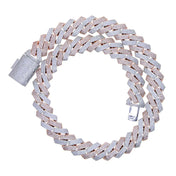 Iced Out Two-Tone Cuban Chain Necklace — 19MM CZ