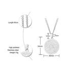 Men Necklace,Seal of the Seven Archangels Necklaces,Stainless Steel The 7 Archangels Sigil, Solomon Kabbalah Amulet Pendants