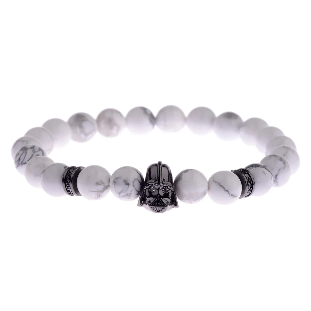 Charm Mens CZ Beaded Bracelets 8mm Bright Black Lava Stone Bracelets Homme Black Matte Bracelets For Women Dropshipping